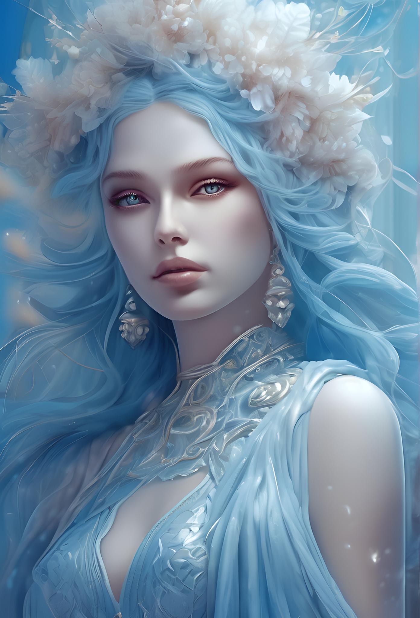 AI Kunst - Blue Ray Angels